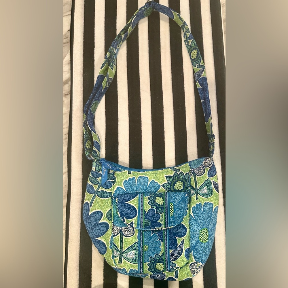 Vera Bradley Blue and Green Floral Crossbody Bag